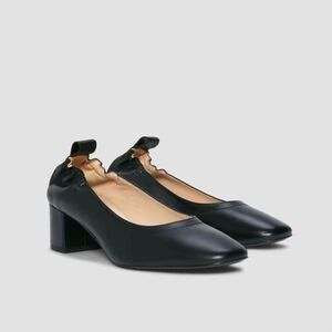 Everlane The Day Heel Ballerina Black Leather Shoes Women’s 6.5